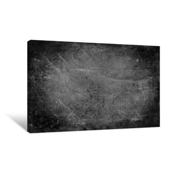 Image of Dirty Stone Surface Covered With Scratches, Monochrome Tonality Canvas Print