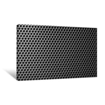 Image of Metal Mesh Of Speaker Grill Texture Canvas Print