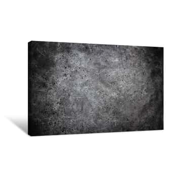 Image of Metal Plate Silvery As A Background, Worn Aluminum Texture Canvas Print
