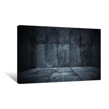 Image of Dark Metal Room Background Canvas Print