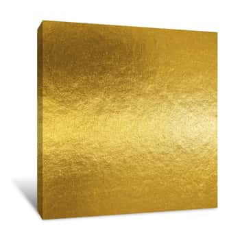 Image of Gold Foil Leaf Shiny Metallic Wrapping Paper Texture Background For Wall Paper Decoration Element Canvas Print