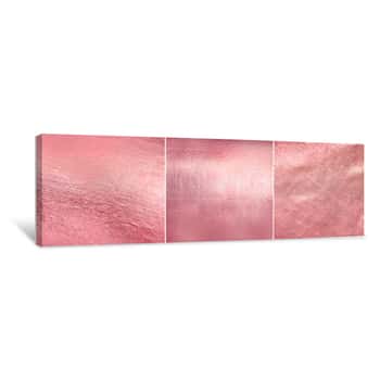 Image of Set Rose Gold Metal Texture  Luxure Elegant Soft Foil Background Canvas Print