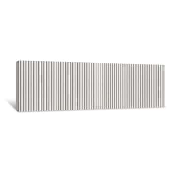 Image of Panorama Of White Corrugated Metal Texture Surface Or Galvanize Steel Background Canvas Print