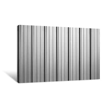 Image of Corrugated Metal Sheet Texture Background Canvas Print