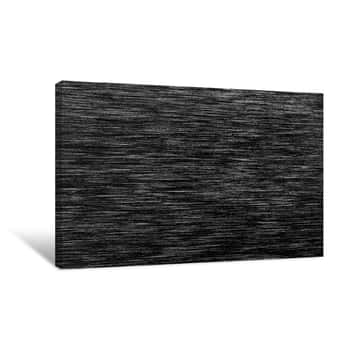 Image of Black Metal Texture With White Scratches  Abstract Noise Black Backdrop Overlay For Design Canvas Print