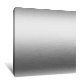 Image of Brushed Silver Metal Background, Chrome Texture Canvas Print