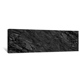 Image of Black Grunge Background  Abstract Stone Background  Beautiful Mountain Texture Pattern  Stone Grunge Banner  Dark Gray Rock Backdrop Canvas Print