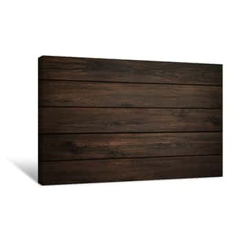Image of Dark Wood Background  Wooden Board Texture  Structure Of Natural Plank Canvas Print