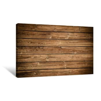 Image of Old Brown Rustic Dark Grunge Wooden Texture - Wood Background Panorama Long Banner Canvas Print