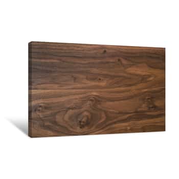 Image of Black Walnut Wood Texture From Two Boards Oil Finished Canvas Print