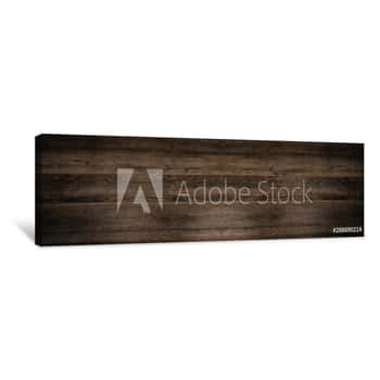 Image of Old Brown Rustic Dark Wooden Texture - Wood Background Panorama Long Banner Canvas Print