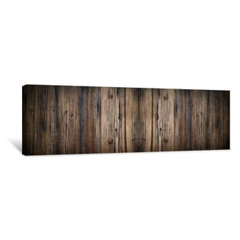 Image of Old Brown Aged Rustic Wooden Texture - Wood Background Panorama Banner Long Canvas Print