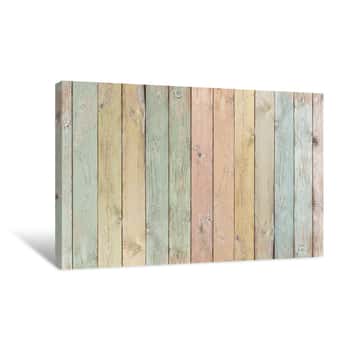 Image of Wood Background Or Texture With Planks Pastel Colored Canvas Print