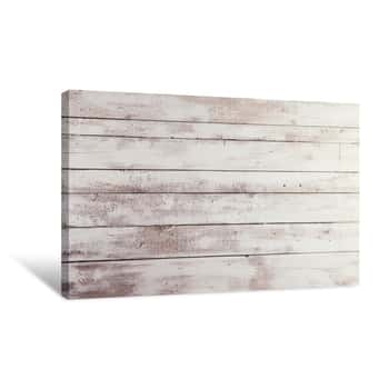 Image of White Wooden Boards With Texture As Background Canvas Print