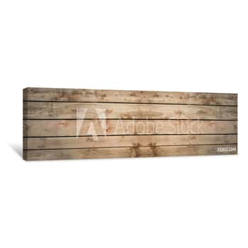 Image of Old Brown Rustic Light Bright Wooden Texture - Wood Background Panorama Banner Long Canvas Print