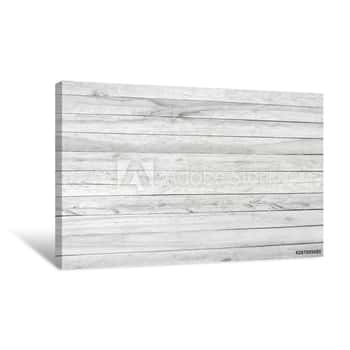 Image of White Or Gray Wood Wall Texture With Natural Patterns Background Canvas Print