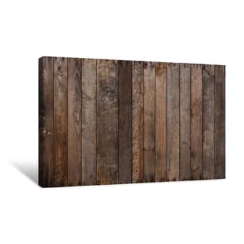 Image of Wood Texture  Big Weathered Wooden Background From Planks With Rusty Nails  Sharp And Highly Detailed Canvas Print