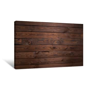 Image of Planks Of Dark Old Wood Texture Background Canvas Print