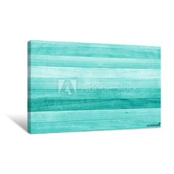 Image of Teal And Turquoise Green Wood Texture Background Canvas Print