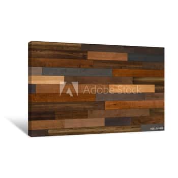 Image of Mixed Species  Wood Flooring Pattern For Background Texture Or Interior Design Element Canvas Print