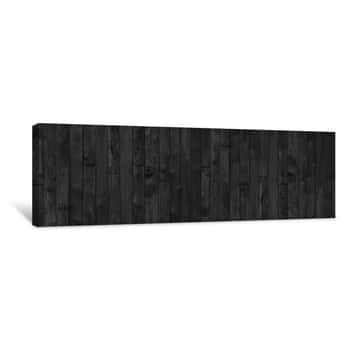 Image of Wood Black Table Background  Dark Top Texture Blank For Design Canvas Print