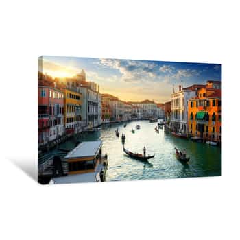 Image of Grand Canal At Sunset Canvas Print