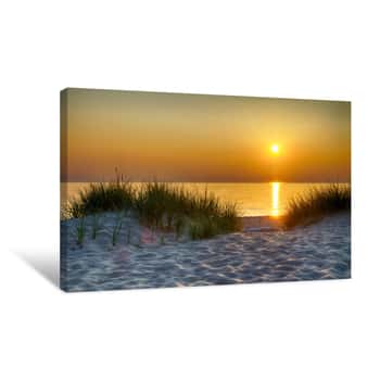 Image of Sunset Over Lake Michigan Canvas Print