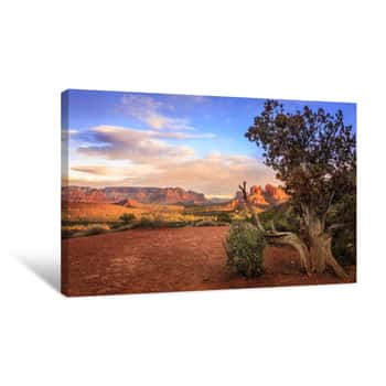 Image of Sunset At Cathedral Rock Canvas Print