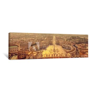 Image of Panoramic Aerial View Of St Peter\'s Square In Vatican, Rome Italy Canvas Print