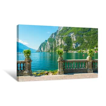 Image of The Picturesque Town Of Riva Del Garda On Lake Garda  Province Of Trento, Trentino Alto Adige, Italy Canvas Print