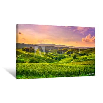 Image of Langhe Vineyards View, Castiglione Falletto And La Morra, Piedmont, Italy Europe Canvas Print
