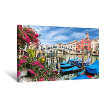 Image of Glandscape With Gondola On Grand Canal, Venice, Italy Canvas Print