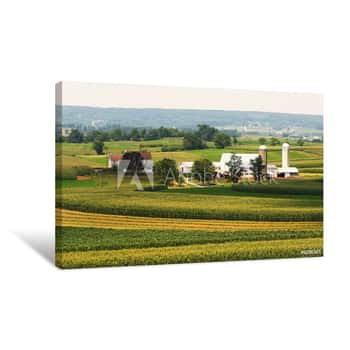 Image of An Amish Farmland In Pennsylvania Canvas Print