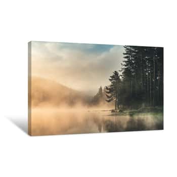 Image of Morning Fog On The Lake, Sunrise Shot Canvas Print