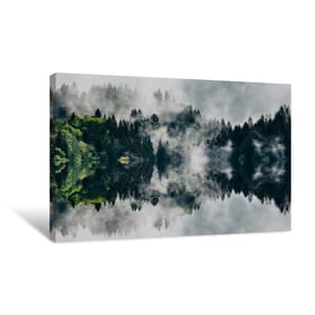 Image of Abstract Image With Foggy Forest That Looks Like Sound-waves Canvas Print