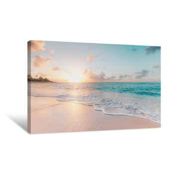 Image of Sunset On The Beach   Canvas Print