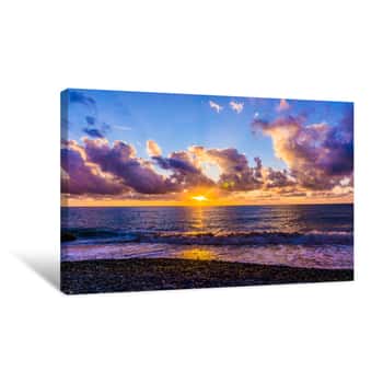Image of Beautiful Sunset Above The Sea   Sea Sunset Canvas Print