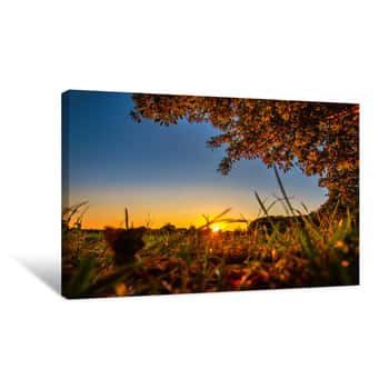 Image of Sunset Over Field Canvas Print