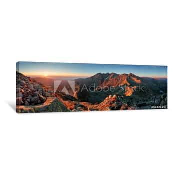 Image of Panorama Mountain Autumn Landscape Canvas Print