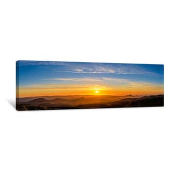 Image of Panorama Of Sunset In The Mountains Canvas Print