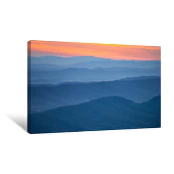 Image of Scenic View Of Mountains Against Sky During Sunset Canvas Print