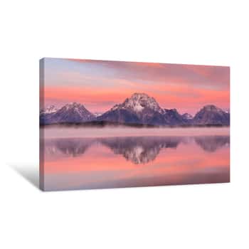 Image of Grand Teton Mountain  Range, Jackson Lake Canvas Print