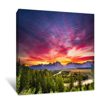 Image of Summer Sunset At Snake River Overlook Canvas Print