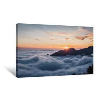 Image of Sunset In Mountains Canvas Print