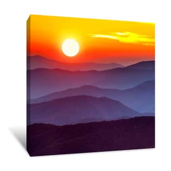 Image of Smoky Mountain Sunset Canvas Print
