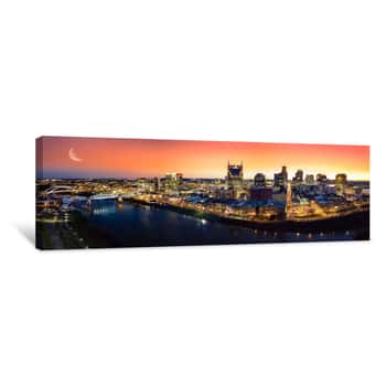 Image of Nashville During Sunset Canvas Print