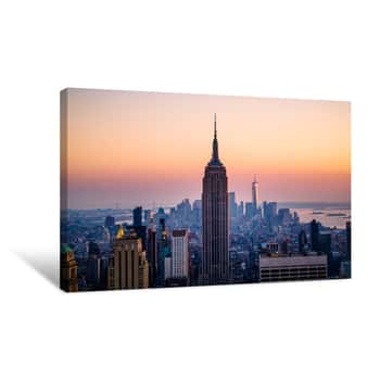Image of Panorama Of The Manhattan Skyline Canvas Print