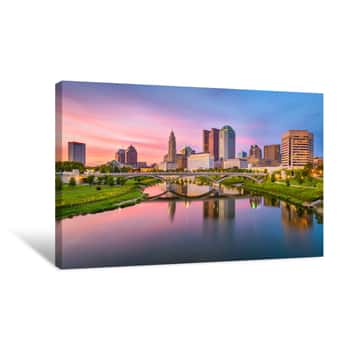 Image of Columbus, Ohio, USA Skyline On The River Canvas Print