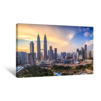 Image of Kuala Lumper Skyline At Twilight Canvas Print