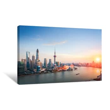 Image of Beautiful Shanghai  In Sunset Canvas Print
